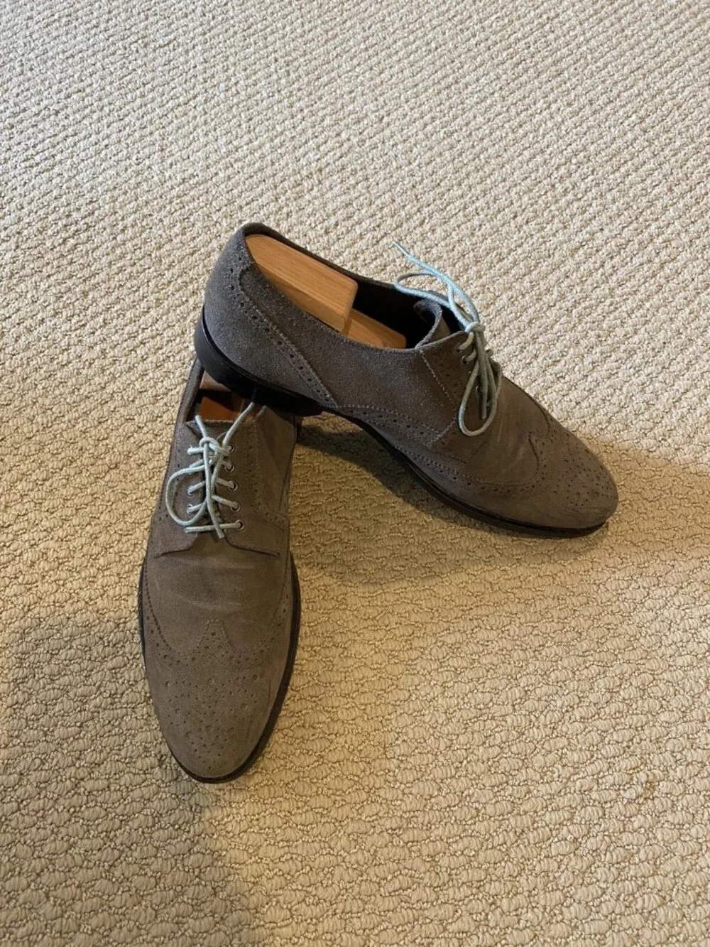 Hugo Boss Men's Suede Leather Wingtip Derby Shoes 50204637